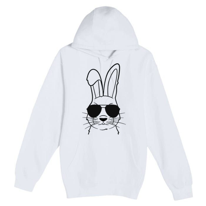 Bunny Face With Sunglasses Easter Day Premium Pullover Hoodie