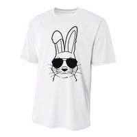 Bunny Face With Sunglasses Easter Day Performance Sprint T-Shirt