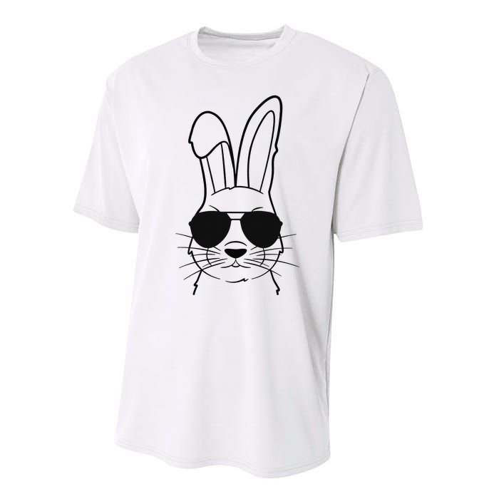 Bunny Face With Sunglasses Easter Day Performance Sprint T-Shirt