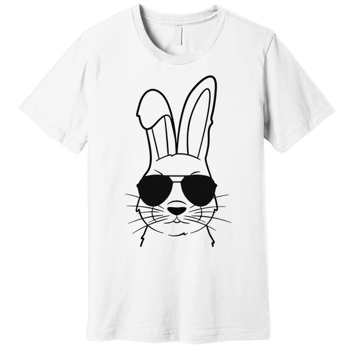 Bunny Face With Sunglasses Easter Day Premium T-Shirt