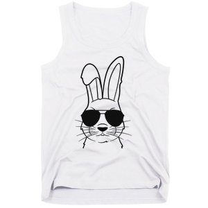 Bunny Face With Sunglasses Easter Day Tank Top