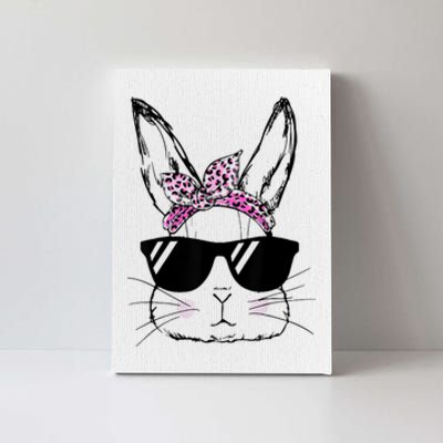 Bunny Face With Sunglasses Easter Day Canvas