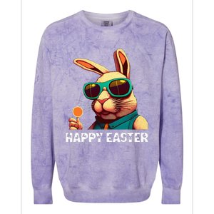 Bunny Face With Sunglasses funny Easter Day Colorblast Crewneck Sweatshirt