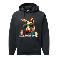 Bunny Face With Sunglasses funny Easter Day Performance Fleece Hoodie