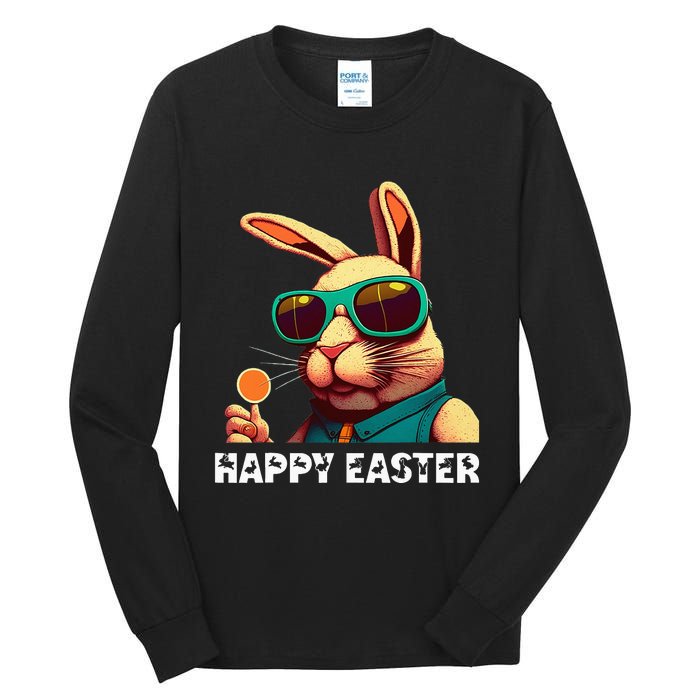 Bunny Face With Sunglasses funny Easter Day Tall Long Sleeve T-Shirt