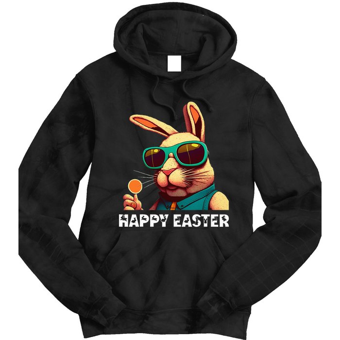 Bunny Face With Sunglasses funny Easter Day Tie Dye Hoodie