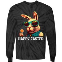 Bunny Face With Sunglasses funny Easter Day Tie-Dye Long Sleeve Shirt