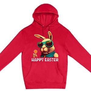 Bunny Face With Sunglasses funny Easter Day Premium Pullover Hoodie