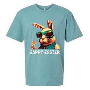 Bunny Face With Sunglasses funny Easter Day Sueded Cloud Jersey T-Shirt