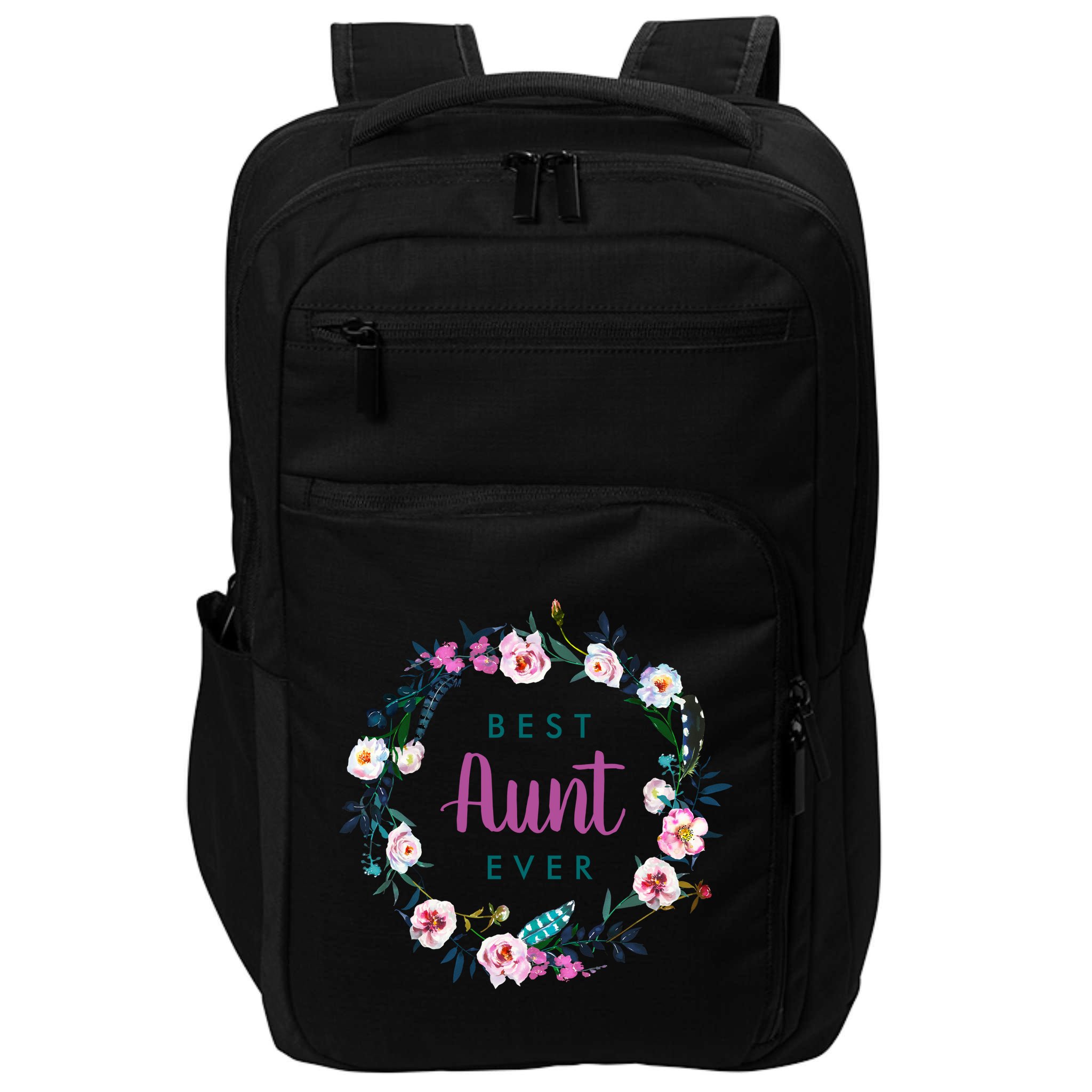 Boho Floral Wreath Best Aunt Ever Impact Tech Backpack