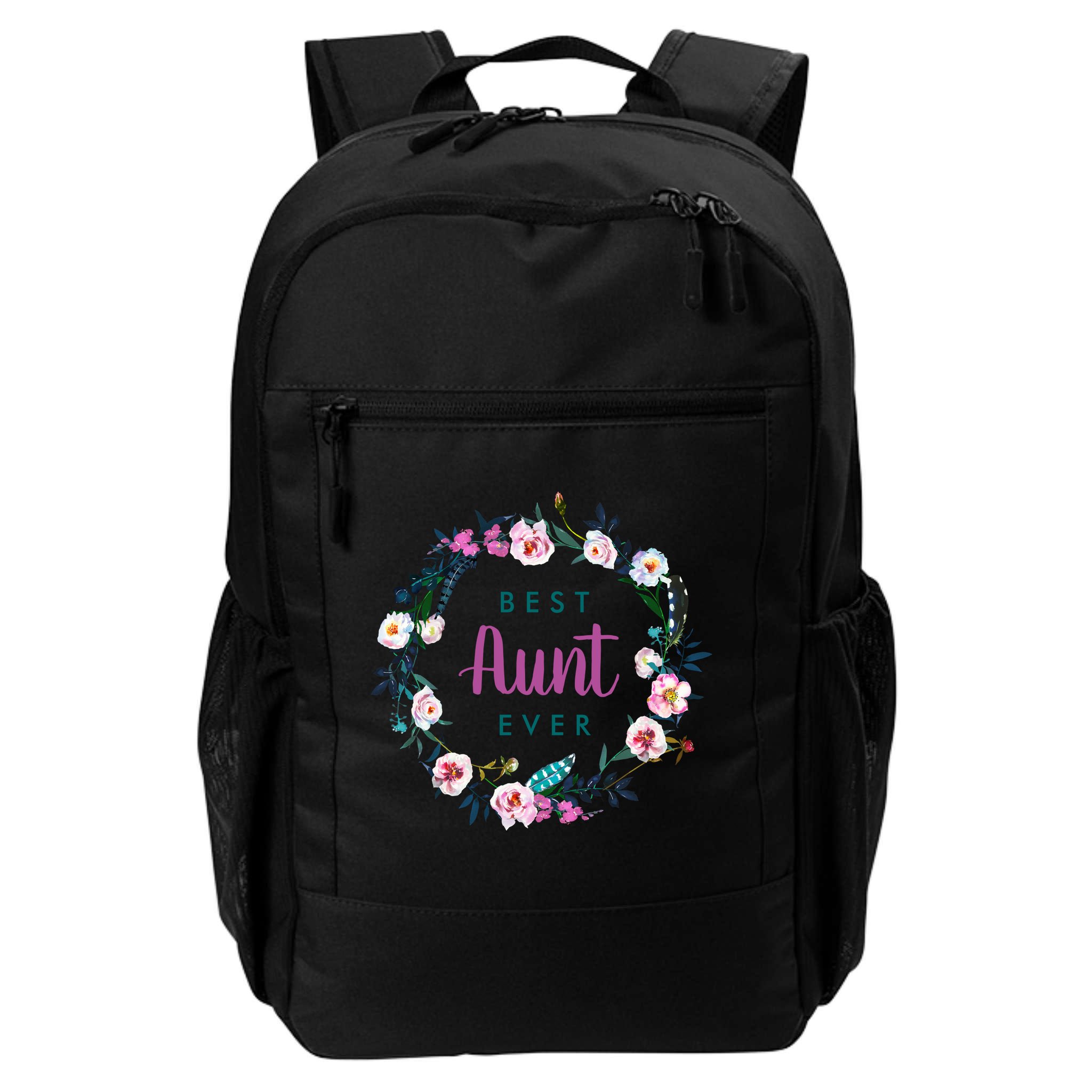 Boho Floral Wreath Best Aunt Ever Backpack
