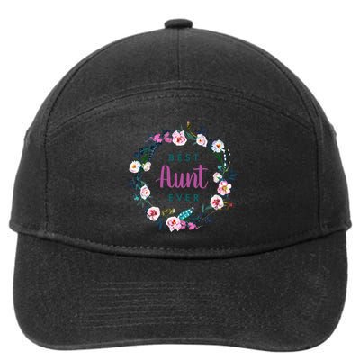 Boho Floral Wreath Best Aunt Ever 7-Panel Snapback Hat