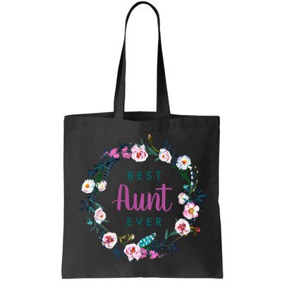 Boho Floral Wreath Best Aunt Ever Bag