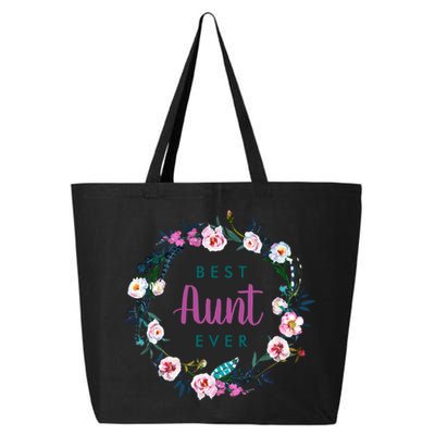 Boho Floral Wreath Best Aunt Ever 25L Jumbo Tote
