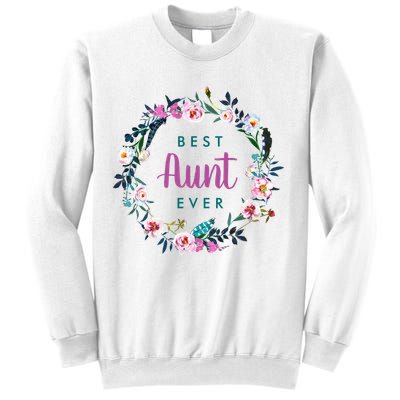 Boho Floral Wreath Best Aunt Ever Sweatshirt