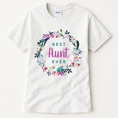 Boho Floral Wreath Best Aunt Ever Tall T-Shirt