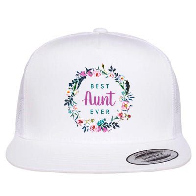 Boho Floral Wreath Best Aunt Ever Flatbill Hat