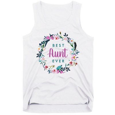 Boho Floral Wreath Best Aunt Ever Tank Top