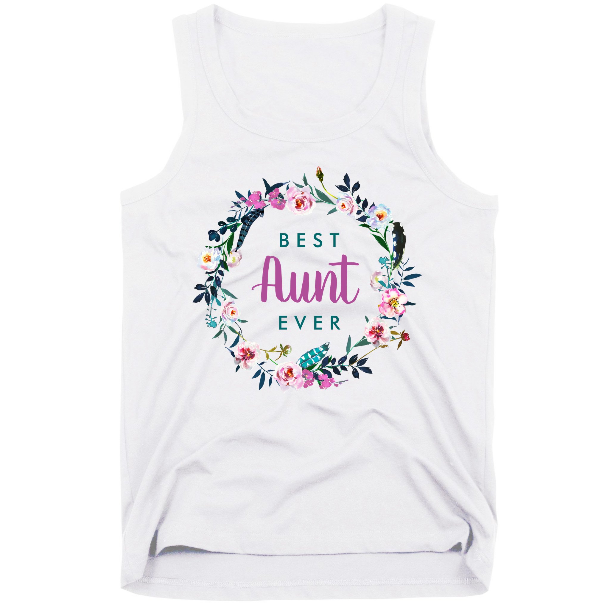 Boho Floral Wreath Best Aunt Ever Tank Top