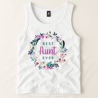 Boho Floral Wreath Best Aunt Ever Tank Top