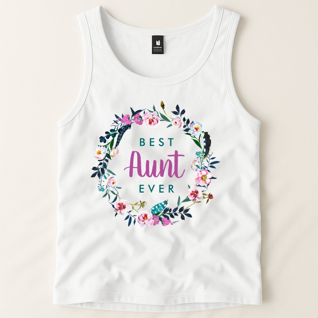 Boho Floral Wreath Best Aunt Ever Tank Top