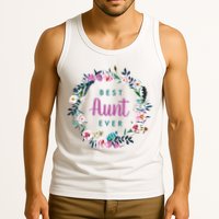 Boho Floral Wreath Best Aunt Ever Tank Top