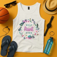 Boho Floral Wreath Best Aunt Ever Tank Top