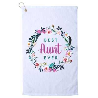 Boho Floral Wreath Best Aunt Ever Golf Towel