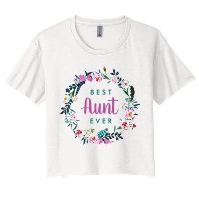 Boho Floral Wreath Best Aunt Ever Crop Top