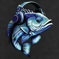 Bass Fish Wearing Headphones 11oz C Handle Ceramic Mug
