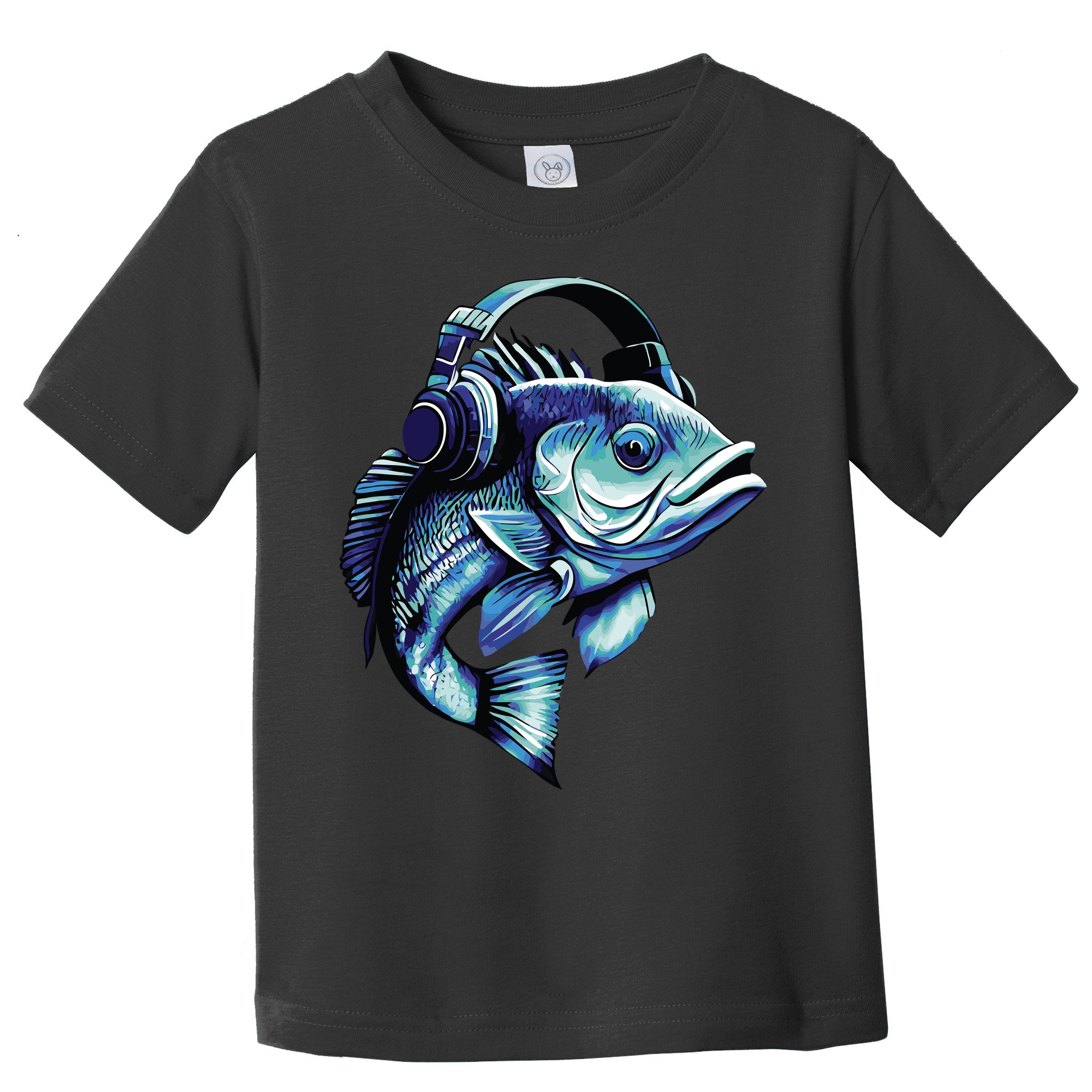 Bass Fish Wearing Headphones Toddler T-Shirt