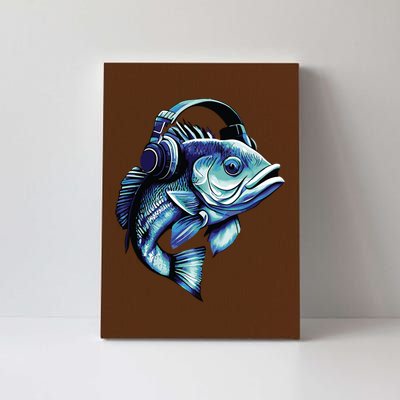 Bass Fish Wearing Headphones Canvas