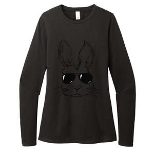 Bunny Face With Sunglasses Easter Day Womens CVC Long Sleeve Shirt