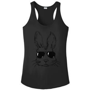 Bunny Face With Sunglasses Easter Day Ladies PosiCharge Competitor Racerback Tank