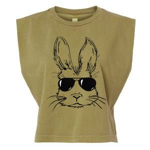 Bunny Face With Sunglasses Easter Day Garment-Dyed Women's Muscle Tee