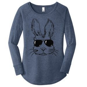 Bunny Face With Sunglasses Easter Day Women's Perfect Tri Tunic Long Sleeve Shirt