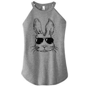 Bunny Face With Sunglasses Easter Day Women's Perfect Tri Rocker Tank