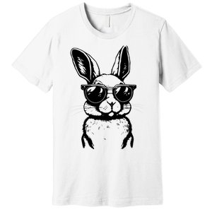 Bunny Face With Sunglasses For Boy Easter Day Premium T-Shirt