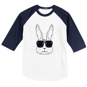 Bunny Face With Sunglasses Easter Day For Baseball Sleeve Shirt