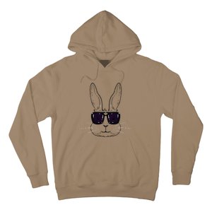 Bunny Face With Sunglasses Easter Day For Hoodie