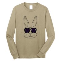 Bunny Face With Sunglasses Easter Day For Long Sleeve Shirt