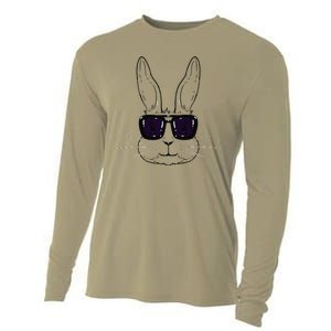 Bunny Face With Sunglasses Easter Day For Cooling Performance Long Sleeve Crew