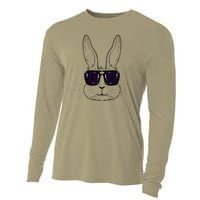 Bunny Face With Sunglasses Easter Day For Cooling Performance Long Sleeve Crew