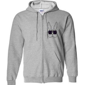 Bunny Face With Sunglasses Easter Day For Full Zip Hoodie