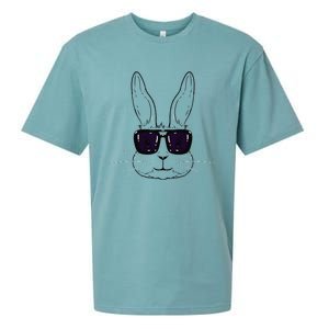 Bunny Face With Sunglasses Easter Day For Sueded Cloud Jersey T-Shirt