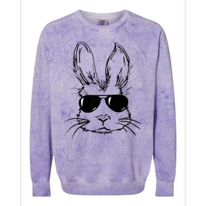 Bunny Face With Sunglasses For Men Easter Day Colorblast Crewneck Sweatshirt