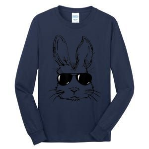 Bunny Face With Sunglasses For Men Easter Day Tall Long Sleeve T-Shirt