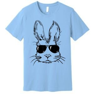 Bunny Face With Sunglasses For Men Easter Day Premium T-Shirt