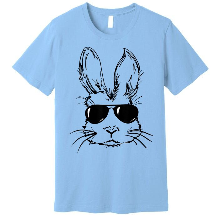 Bunny Face With Sunglasses For Men Easter Day Premium T-Shirt