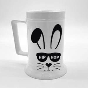 Bunny Face With Sunglasses For Easter Day Beer Stein